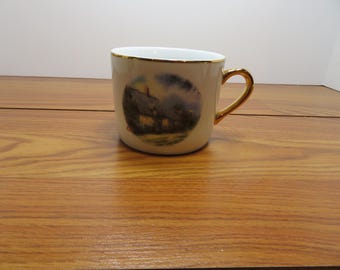T 852 Thomas Kinkade The Painter Of Light 1990 Moonlight Cottage Porcelain Cup - No Chips Or Cracks