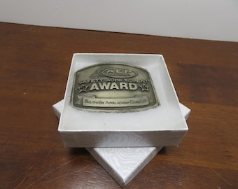 T 733 Vintage 1980 Southern Appalachian Coal Company Safety Awards Belt Buckle AED Fuel Supply - New Old Stock
