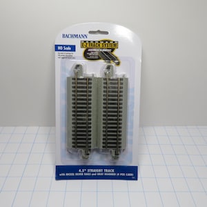 P 291 HO Bachmann # 44514 EZ Track Nickel Silver 4.5&quot; Straight Track (4) Piece Brand New Old Stock