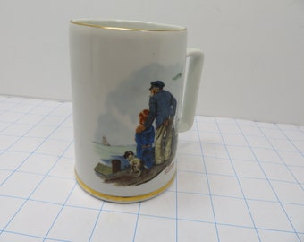MH 241  Norman Rockwell "Look Out To Sea" 1985 Vintage Mug