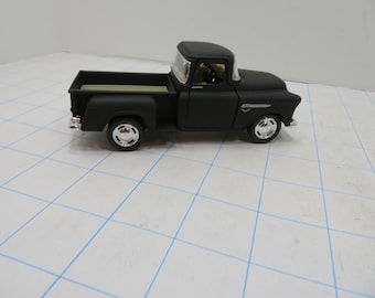 MH 457 5" Die-Cast 1955 Chevy Stepside Pick Up Pull Back Brand New Old Stock Black
