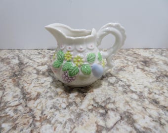 P 343 Vintage 1999 Ceramic Creamer Pastel Egg And Fruit Design - China No Chips Or Cracks Excellent Condition