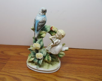 MH 919 Hand Painted Porcelain Parakeet KW 852 Mint Condition Vintage