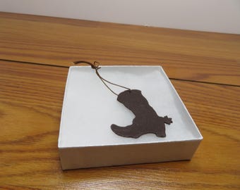 T 858 Metal Western Boot With Spur - 1990 - Hang From Car/Truck Mirror Or As A Ornament - Brand New Old Stock