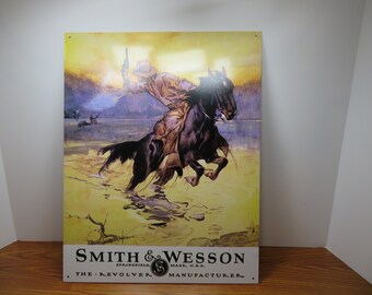 MH 810 Tin Smith & Wesson Sign New Old Stock