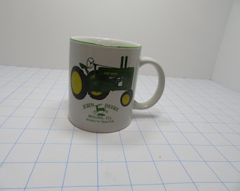 F 67 Vintage John Deere 1980 Ceramic Mug Moline Illinois Model A Tractor No Chips Or Cracks - Mint