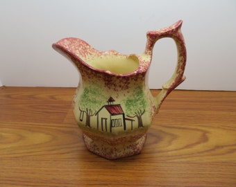 H 735 Old School House Pitcher Vintage Old New Stock