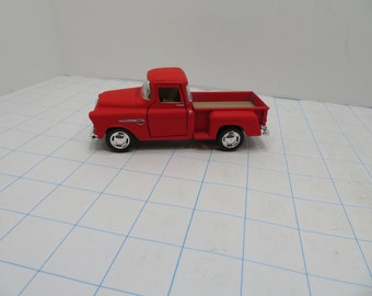 MH 458 5" Die-Cast 1955 Chevy Stepside Pick Up Pull Back Brand New Red