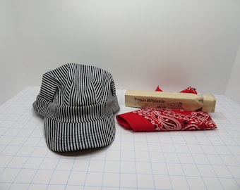 Boy's Railroad Kit Engineer's Hat Adjustable