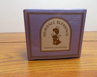 F 180 Avon 1986 Porcelain Heavenly Blessings Nativity Collection - Donkey Brand New Old Stock - In Original Box