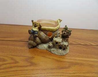 F 118 Vintage 1998 Boyd Bears Every Hour Of The Day & Night #9E/1163 Mint Condition - No Chips Or Cracks - Includes Candle