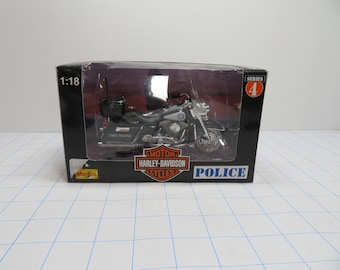F 49 Vintage Maisto Harley Davidson Florida State Trooper Die Cast Police Bike 1:18 Scale Brand New Old Stock