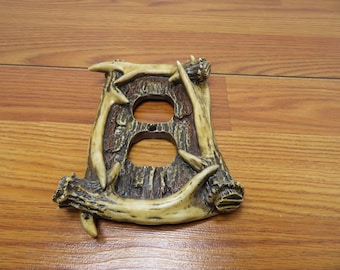T 602 Vintage 1980's Porcelain Deer Antler Plug Cover - Heavy Duty New Old Stock