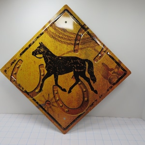 Horse Decorative Metal Driveway Sign - New Old Stock