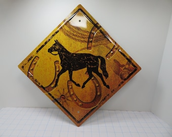 Horse Decorative Metal Driveway Sign - New Old Stock