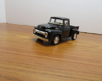 T 37 Die Cast 1956 Ford F-100 Pickup Black Pull Back - Doors & Tail Gate Open - Brand New Old Stock