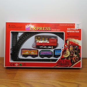 MH 287 Mini Express Battery Operated Train Set Includes Engine, (3) Cars, (9) Track, (2) Switches, Ages 8+ Brand New Old Stock