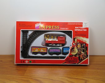 MH 287 Mini Express Battery Operated Train Set Includes Engine, (3) Cars, (9) Track, (2) Switches, Ages 8+ Brand New Old Stock