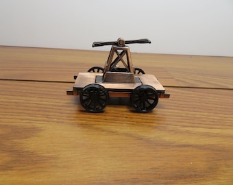F 187 Vintage (2) Gang Rail Car Die Cast Antique Finish Pencil Sharpener - Wheels Turn, Handles Move - In Original Box Brand New Old Stock