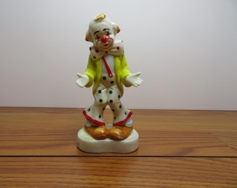 T 828 Vintage 1960 Homco Ceramic Clown # 1445 Hand Painted Excellent Condition - Taiwan
