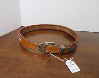 F 271 Girls 30" Southwestern Bonded Leather Belt - Handmade Excellent Condition