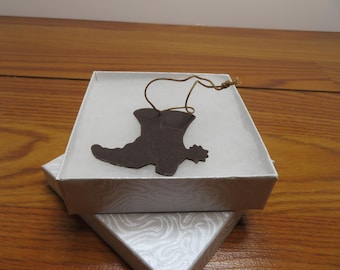 T 860 Metal Western Cowboy Boot With Spur - 1990 - Hang from Car/Truck Mirror Or As A Ornament - Brand New Old Stock