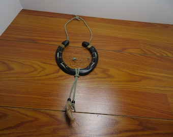 T 806 Custom Handmade Real Horseshoe Dream Catcher 1980 Excellent Condition