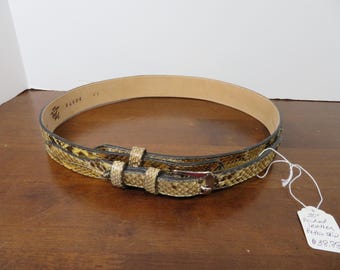 F 268  Girls 30" Bonded Leather Python Skin Tony Lama's Belt Made In Texas - Brand New Old Stock