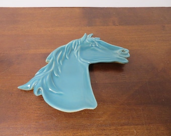 F 213 Vintage 1980's Cracker Barrel Ceramic Horse Head Shaped Trinket Tray No Chips Or Cracks