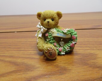 T 894 Vintage 2003 Resin Priscilla Hillman Cherished Teddie April Birthday - Brand New Old Stock In Box