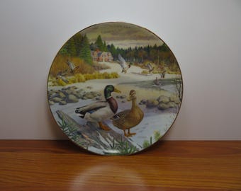 T 980 Ceramic 1986 Knowles 8 1/2" The Mallard Plate #11565-H Collector Plate Brand New Old Stock -  Great Western Gift - With Certificate