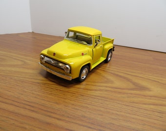 T 40 Die Cast 1956 Ford-100 Pickup Yellow 5" Pull Back - Doors & Tail Gate Open - Brand New Old Stock