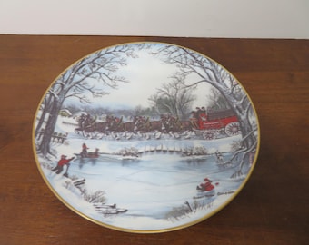 F 201 Vintage Budweiser Clydesdales Plate 1990 By Susan Sampson # 8001 No Chips Or Cracks