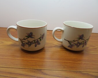 H 766 Woodhill China Cups By Citation - Purple Yellow Wildflowers Replacement Cups (2) Great Shape