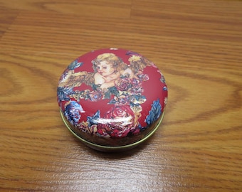 H 817 Christina Ladas Girl In Flowers 1995 Sweden Candle Tin New Old Stock