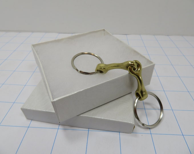 Featured listing image: Snaffle Key Chain Solid Brass Bit And Chrome O'Rings