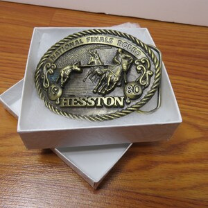 T 124 Nation Final Rodeo Hesston 1980 Buckle New Old Stock