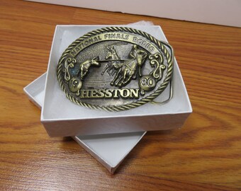 T 124 Nation Final Rodeo Hesston 1980 Buckle New Old Stock