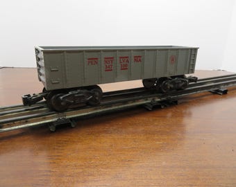 T 730 Marx O/27 Gauge Pennsylvania 347100 Gondola 1950's Metal Wheels & Trucks Excellent Condition
