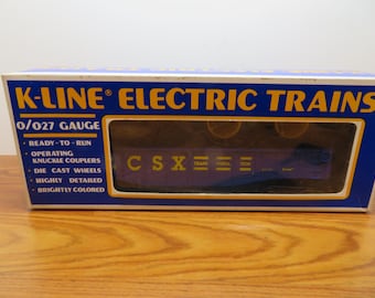 T 458 O Gauge Vintage K-Line CSX 6514 Gondola With Pipe Load - Die Cast Wheels, Operating Couplers Brand New Old Stock