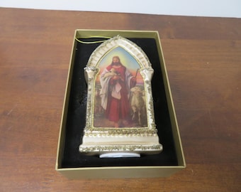 F 194 Our Lord Glass Ornament Lighted 1990 Brand New Old Stock In Box