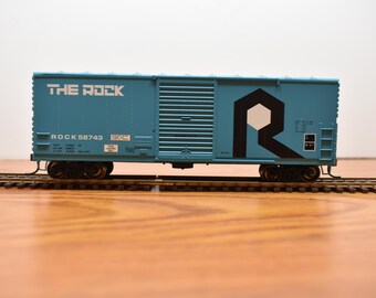 T 536 HO Athearn The Rock 58743 Box Car Well Weighted Metal Wheels Brand New Old Stock