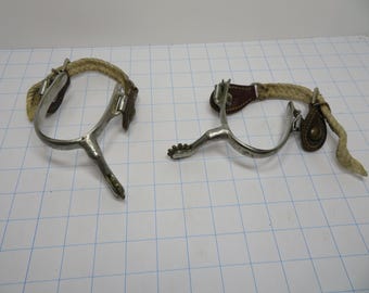 F 23 Vintage 1980's Off Set western Spurs Great Condition & Solid Made Stainless