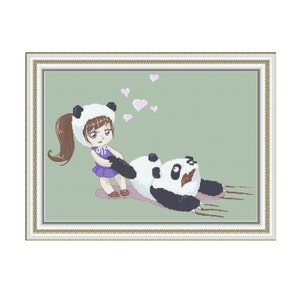 Cross stitch pattern &quot;Panda&quot;, Digital Download PDF