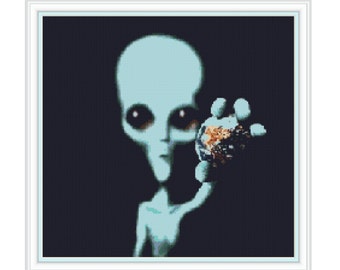 Cross stitch pattern "Alien",Instant download PDF