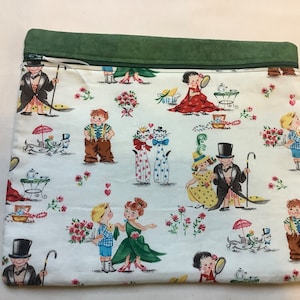 Sewing Accessories Project Bag, Cross Stitch Project Bag, Fabric Front, WIP Bag,  Embroidery, Needlework Bag.
