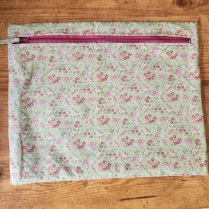 Sewing Accessories Project Bag, Cross Stitch Project Bag, Fabric Front, WIP Bag,  Embroidery, Needlework Bag.