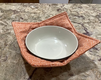 Bowl cozies, bowl cozy, soup bowl, cozy, bowl holder, microwave bowl cozy. Orange '