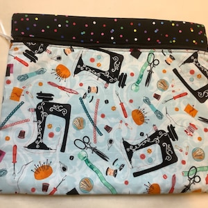 Sewing Accessories Project Bag, Cross Stitch Project Bag, Fabric Front, WIP Bag,  Embroidery, Needlework Bag.