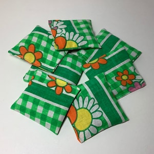 7 Dried Lavender Sachet’s-Vintage Fabric-Party Favors-Floral Fabric Prints- Sweet Cute Shabby